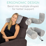 BENDABLE TRAVEL PILLOW, LAVENDER, EYE MASK, EAR PLUGS - CSH1075GRY