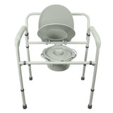 BARIATRIC COMMODE, ADJUSTABLE STEEL FRAME, 6 QT PAIL W/LID, SPLASH GUARD - LVA1059