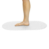 26" OVAL BATH MAT, NONSLIP SUCTION CUPS, BLUE PVC