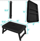 6.5" FOLDING STEP STOOL, WIDE BASE, NONSLIP PLATFORM- LVA2068BLK