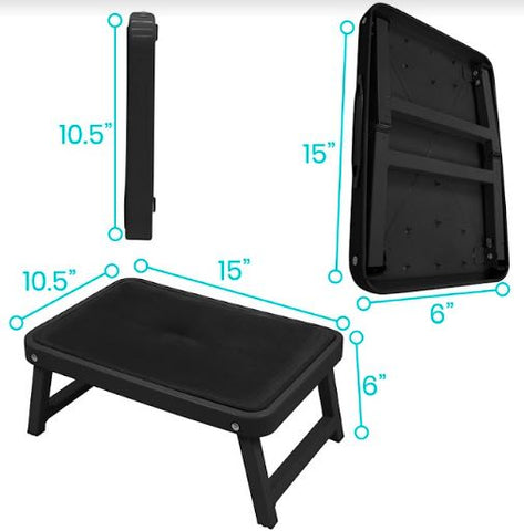 6.5" FOLDING STEP STOOL, WIDE BASE, NONSLIP PLATFORM- LVA2068BLK