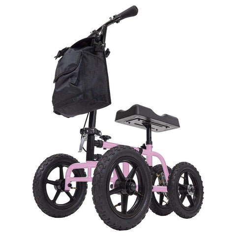 ALL TERRAIN KNEE WALKER, STEEL FRAME, 12" TIRES, FOLDABLE, 300LBS, BLACK
