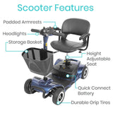 4 WHEEL MOBILITY SCOOTER, LONG RANGE, 265LB CAPACITY, BLACK