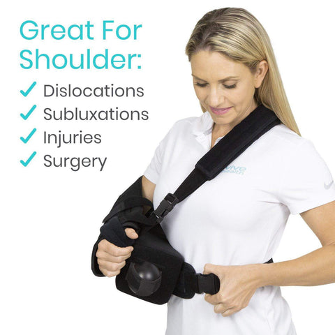 ABDUCTION SLING, REMOVABLE PILLOW, L/R, MESH W/POCKETS - SUP1056BLK