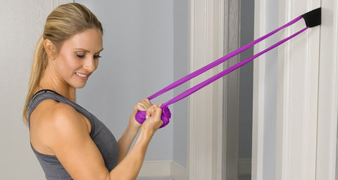 7' STRAIGHT HEAVY RESISTANCE BAND, DOOR ANCHOR, PURPLE - RHB1028PUR