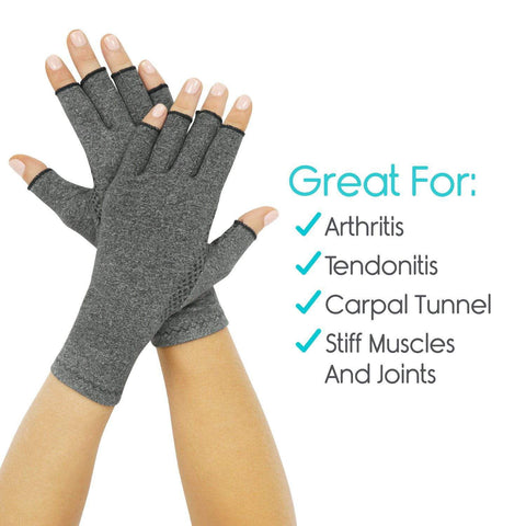 ARTHRITIS GLOVES, OPEN FINGER, NONSLIP, 6'-7"