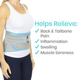BACK ICE WRAP, 3 SPLINTS, HOT/COLD GEL PACK, UP TO 50", + EXTENDER STRAP - SUP2012GRY