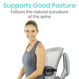 4" LUMBAR ROLL, FOAM, MESH COVER W/STRAP, GRAY - CSH1023GRY