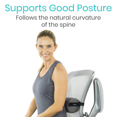 4" LUMBAR ROLL, FOAM, MESH COVER W/STRAP, GRAY - CSH1023GRY