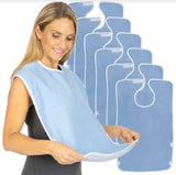 ADULT BIBS, 30" X 18", WATERPROOF LINING, MACHINE WASHABLE, 6 PK  - LVA1084PAK6