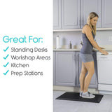 ANTI-FATIGUE MAT, WATERPROOF FOAM, 17.5" X 32", BLACK