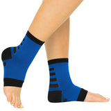ANKLE COMPRESSION SOCKS, OPEN TOE, M:7 - 10, W: 7 - 10.5, BLACK W/GRAY