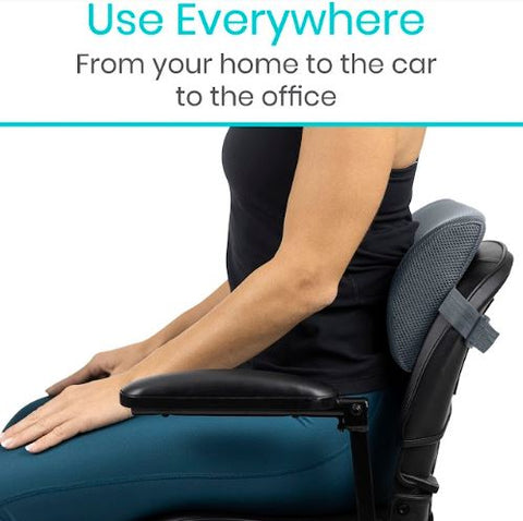 2.5" HALF MOON LUMBAR CUSHION, FOAM, MESH COVER W/CHAIR STRAP - CSH1063S