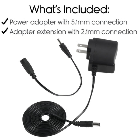 6V POWER ADAPTER, 6' CORD, 1A, 5.1/ 2.1mm PLUGS, UL-LISTED - DMD1012