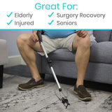 32" FOLDING SUCTION CUP REACHER, BRUSHED ALUMINUM, TRIGGER GRIP - LVA2053