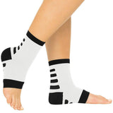 ANKLE COMPRESSION SOCKS, OPEN TOE, M:7 - 10, W: 7 - 10.5, BLACK W/GRAY
