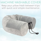 BENDABLE TRAVEL PILLOW, LAVENDER, EYE MASK, EAR PLUGS - CSH1075GRY
