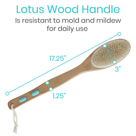 17" BODY BRUSH, SOFT NYLON, STIFF BOAR BRISTLES, WATERPROOF FINISH - LVA1036