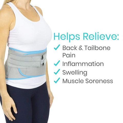 BACK ICE WRAP, 3 SPLINTS, HOT/COLD GEL PACK, UP TO 50", + EXTENDER STRAP - SUP2012GRY