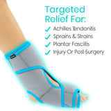 ANKLE ICE WRAP, 3 HOT/COLD GEL PACKS, REVERSIBLE -SUP1068GRY