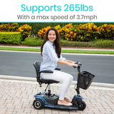 3 WHEEL MOBILITY SCOOTER, 12.4 M RANGE, 265 LB CAPACITY, BLACK