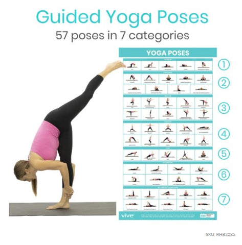 YOGA POSTER, 57 POSES, LAMINATED FINISH - RHB2035