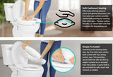 2" FIRM FOAM TOILET SEAT CUSHION, SUCTION CUP BASE, WHITE - CSH1061WHT2