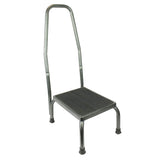9" STEEL STEP STOOL W/HANDRAIL, WIDE NONSLIP BASE, UP TO 300 LBS, BLACK - LVA1030H