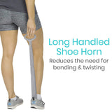 23" SHOE HORN, SOCK REMOVER, TRAVEL DESIGN, OVAL GRIP - LVA2007GRY