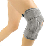 HINGED KNEE BRACE, REMOVABLE SPLINTS, OPEN PATELLA, L/R, BLACK