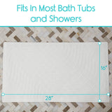 BATHTUB FLOOR MAT, 28" X 16", SUCTION CUPS, NONSLIP, MACHINE WASHABLE - LVA1065