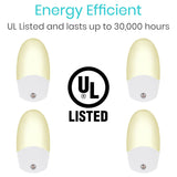 AUTOMATIC NIGHT LIGHTS, LED W/SENSOR, 4 PACK - LVA1098PAK4