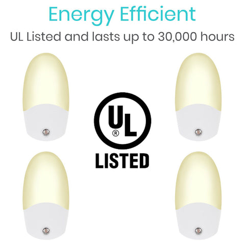 AUTOMATIC NIGHT LIGHTS, LED W/SENSOR, 4 PACK - LVA1098PAK4