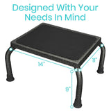 9" STEEL STEP STOOL, WIDE NONSLIP BASE, UP TO 300 LBS, BLACK - LVA1030N