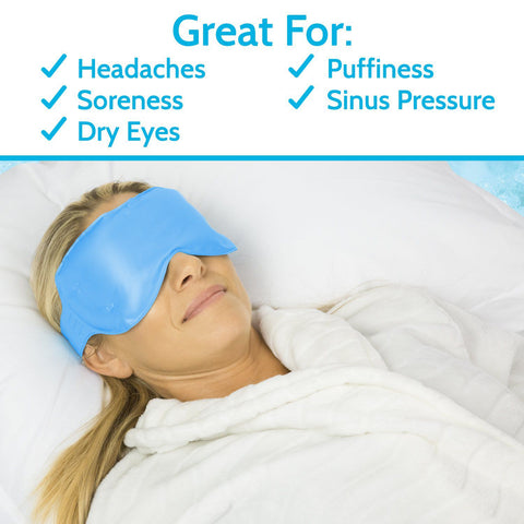 ICE EYE MASK, FLEXIBLE, NONTOXIC GEL W/STRAPS, 2 ROUND PACKS - RHB1063BLU