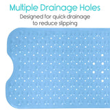 38" X 15" BATH MAT, NONSLIP SUCTION CUPS, BLUE PVC