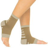 ANKLE COMPRESSION SOCKS, OPEN TOE, M:7 - 10, W: 7 - 10.5, BLACK W/GRAY