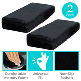 ARMREST PADS, MEMORY FOAM, 2 CT, NONSLIP COVER, BLACK - CSH1074BLK