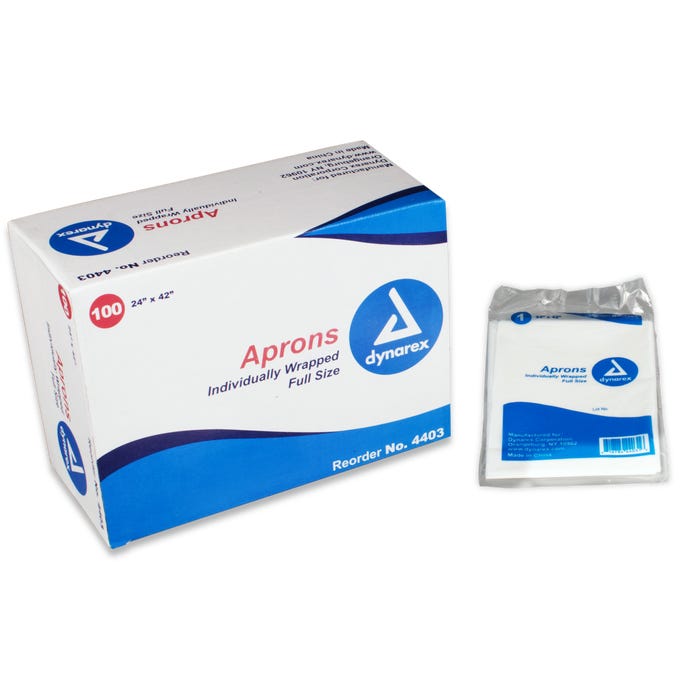 Dynarex Polyethylene Aprons 24" X 42 case of 10 Quantity per box: 100