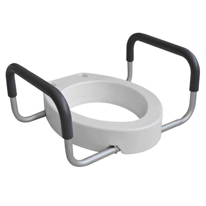 Dynarex Elongated Raised Toilet Seat With Arms per box quantity is 1