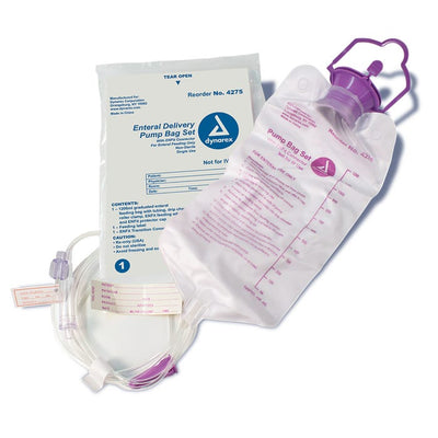 Dynarex Enteral Delivery Pump Bag Set With ENFit Connector case of 30
