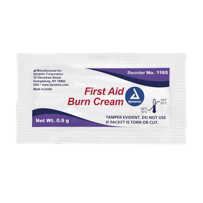Dynarex First Aid Burn Cream 0.9g Foil Packet case of 12 Quantity per box: 144