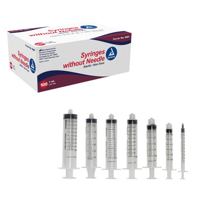 Dynarex Syringes Without Needle luer slip 1cc case of 10 Quantity per box: 100