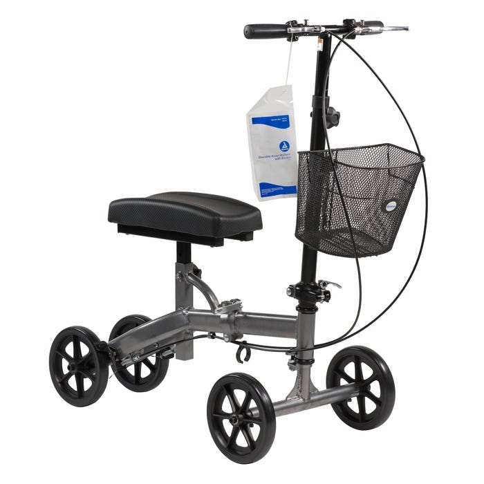 Dynarex Steerable Knee Walker With Basket - Compact per box quantity is 1