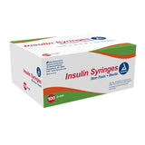 Dynarex Insulin Syringes size 0.5cc needle gauge 27G neddle length 1/2'' ase of 5 Quantity per box: 100