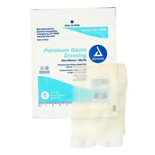 Dynarex Petroleum Gauze Dressings case of 4 Quantity per box: 50