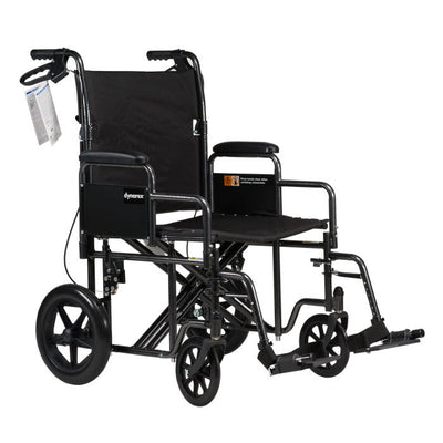 Dynarex DynaRide™ Bariatric Transport Plus Wheelchair With Swing-Away Foot Rest And Detachable Desk Arm – 22" × 18" Seat per box quantity is 1
