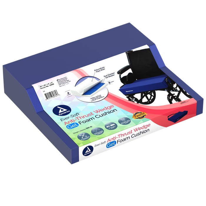 Dynarex Ever-Soft Anti Thrust Wedge Gel-Foam Cushions Size 18" x 16" x 4" x 2" per box quantity is 1
