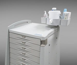 capsa Corner Organizer, Gray, 2 Side Bins, Beverage Container