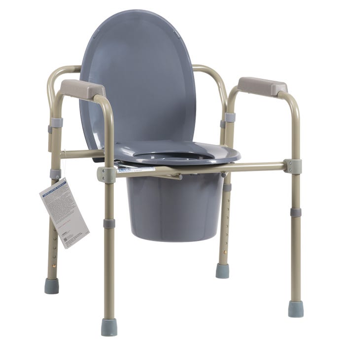 Dynarex Elongated Folding Bedside Commode per box quantity is 1